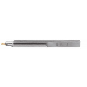Toucheau en acier avec une lamelle en or pour tester l'or jaune