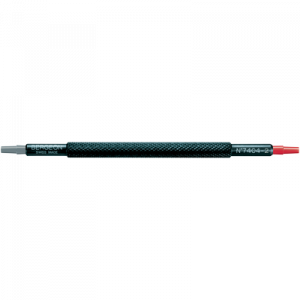 Chasse-aiguilles noir, 1 embout en PVC gris, Ø 1.50 mm et 1 embout en PVC rouge, Ø  0.80 mm