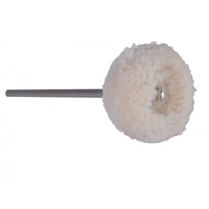 Petite brosse en coton, Ø 22 mm, sur tige Ø 2.35 mm pour polissage