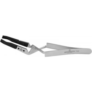 Brucelles en acier, négative pour tenir les verres et les cadrans avec embouts remplacables, longueur 120 mm