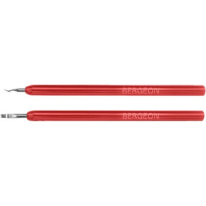 Paire de leviers pour viroles, avec manche en plastique rouge, largeur 1.8 mm