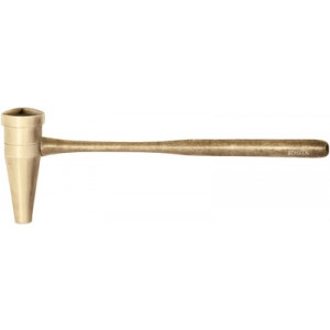 Maillet en buis, manche en bois, forme pain de sucre, 75 x 225 mm