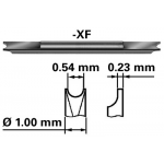 Fourchette de rechange réversible extra-fine, Ø 1.00 / 0.54 mm, épaisseur 0.23 mm