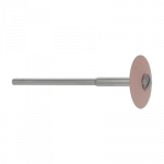 Meule en caoutchouc aggloméré avec poudre de carbure de silicium, rose, tendre, Ø 17 mm, épaisseur 3.5 mm sans tige