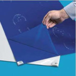 Tapis antidérapant effeuillable bleu, 30 couches, 152 x 89 cm en paquet de 8 pièces