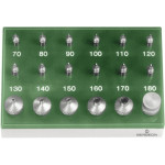 Assortiment Horia de 12 poussoirs à pompe Ø 3 mm (tolérance +0.003/+0.008) et 6 tasseaux (tolérance H7)