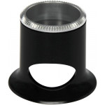 Loupe (micros) en matière synthétique noir, avec trou, No 3,5, grossissement 2,8 x