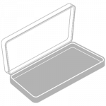 Boîte à charnière avec couvercle transparent