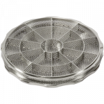 Panier en acier inox avec 20 séparations, hauteur 8 mm, Ø 80 mm