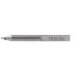 Toucheau en acier avec une lamelle en or 750 pour tester l'or