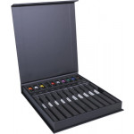 Assortiment de 10 tournevis d'horloger en laiton chromé, en coffret carton
