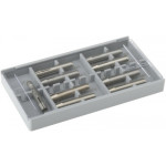 Assortiment de 9 pinces en acier pour micromoteur, Ø 0.55, 0.80, 1.05, 1.55, 2.05, 2.40, 2.55, 3.10 et 3.20 mm