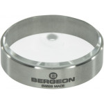 Rond de réglage en acier inoxydable brossé, dessus en verre, Ø 35 mm, Ø trou 3.5 mm