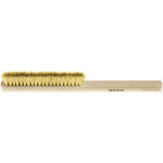 Brosse métallique à main, fil laiton frisé Ø 0.10 mm , 4 rangs, longueur 220 mm