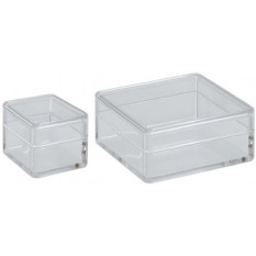 Boîte rectangulaire en plastique transparent, 48 x 24 x 19 mm