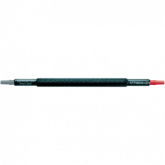 Chasse-aiguilles noir, 1 embout en PVC gris, Ø 1.50 mm et 1 embout en PVC rouge, Ø  0.80 mm, en paquet de 100 pièces