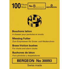 Bouchon à chasser en laiton, pour réveils, pendules et régulateurs, No B20, en paquet de 100 pièces