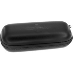 Etui de voyage noir à coque dure en simili-cuir, fermeture éclair et intérieur en mousse amovible, dimensions: 166 x 70 x 55 mm