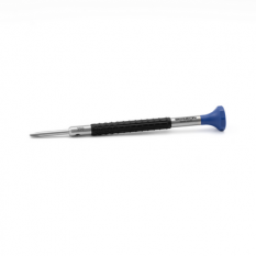 Tournevis d'horloger en acier inox, Ø 2.50 mm,  avec membrane en élastomère, tête ergonomique en matière synthétique POM autolubrifiant