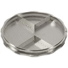 Panier en acier inox avec 4 séparations, hauteur 9 mm, Ø 80 mm