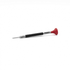 Tournevis d'horloger en acier inox, Ø 1.20 mm,  avec membrane en élastomère, tête ergonomique en matière synthétique POM autolubrifiant