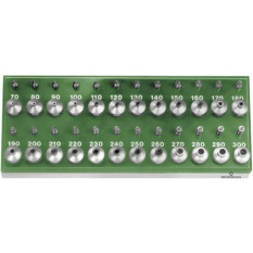 Assortiment Horia de 24 poussoirs à pompe Ø 3 mm (tolérance +0.003/+0.008) et 24 tasseaux (tolérance H7)