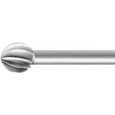 Fraise de forme à grosse denture, en acier outil, Ø tige 2.35 mm, longueur 44.5 mm, Ø 0.30 mm