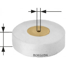 Meule feutre blanc Ø 70 mm, centre bois, Ø trou 5 mm, épaisseur 20 mm