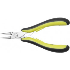 Pince plate à bec strié, antistatique, en acier allié au chrome 45 HRC, longueur 130 mm