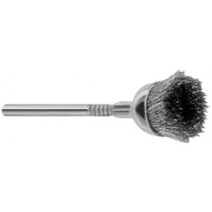 Petite brosse en laiton rude, sur tige Ø 2.35 mm pour polissage