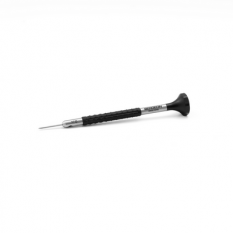 Tournevis d'horloger en acier inox, Ø 1.00 mm,  avec membrane en élastomère, tête ergonomique en matière synthétique POM autolubrifiant