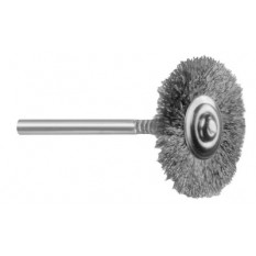 Petite brosse en carbure de silicium, Ø 22 mm pour satinage sur tige, Ø 2.34 mm