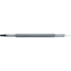 Chasse-aiguilles gris, 1 embout en PVC blanc, Ø 0.50 mm et 1 embout en PVC noir, Ø  1.00 mm