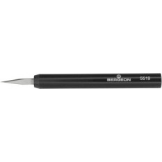 Grattoir poli en acier outil, manche en POM C noir, longueur 140 mm