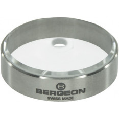 Rond de réglage en acier inoxydable brossé, dessus en verre, Ø 35 mm, Ø trou 4.5 mm