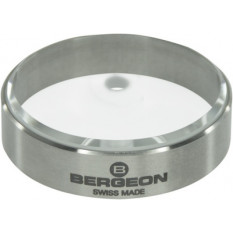 Rond de réglage en acier inoxydable brossé, dessus en verre, Ø 35 mm, Ø trou 3.5 mm