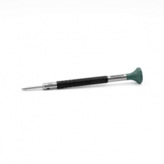 Tournevis d'horloger en acier inox, Ø 2.00 mm,  avec membrane en élastomère, tête ergonomique en matière synthétique POM autolubrifiant