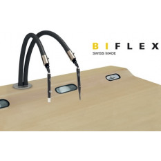 Air-vacuum biflex pour établis, tubes en acier garni, avec 1 soufflette et 1 brossette