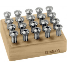 Assortiment de 20 pinces americaines en acier sur socle bois