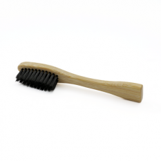 Petite brosse à main, en bambou, 94 x 16 x 14 mm, avec poils en nylon noir
