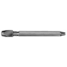 Mandrin à tête carrée, avec 2 pinces en laiton nickelé, ouverture de 0 à 1.5 mm et de 4 à 5 mm, longueur 140 mm