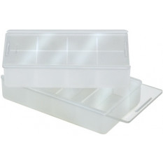 Boîte en plastique avec couvercle à glissière, avec 8 séparations, 60 x 34 x 13 mm