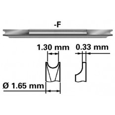 Fourchette en acier de rechange réversible standard, Ø 1.65 / 1.30 mm, épaisseur 0.33 mm