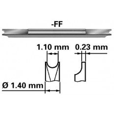 Fourchette en acier de rechange réversible fine, Ø 1.40 / 1.10 mm, épaisseur 0.23 mm