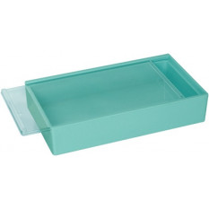 Boîte bleue en plastique avec couvercle à glissière, 120 x 70 x 25 mm