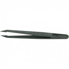Brucelles ESD en fibre de carbone, pointe fines et pointues, convient pour utilisation en salle blanche, longueur 115 mm, en paquet de 20 pièces