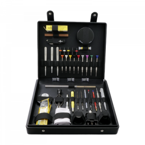 Master service tool case in plastic, for changing batteries and length of bracelets and the opening and closing of screwed boxes.