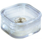 Transparent Plastic Box in elastic membrane for watchmaker, 39 x 39 x 17.8 mm