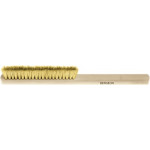 Hand metal brush, curly brass wire Ø 0.10 mm, 4 rows, length 220 mm