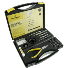 Master service tool case in plastic, for changing batteries and length of bracelets and the opening and closing of screwed boxes.